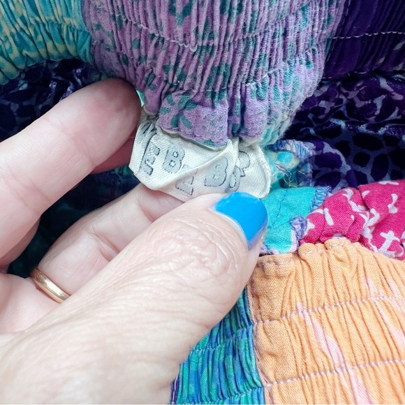 We Be Bop Vintage Patchwork Shorts quilted madras 80s maybe hippie boho chic - Picture 3 of 4